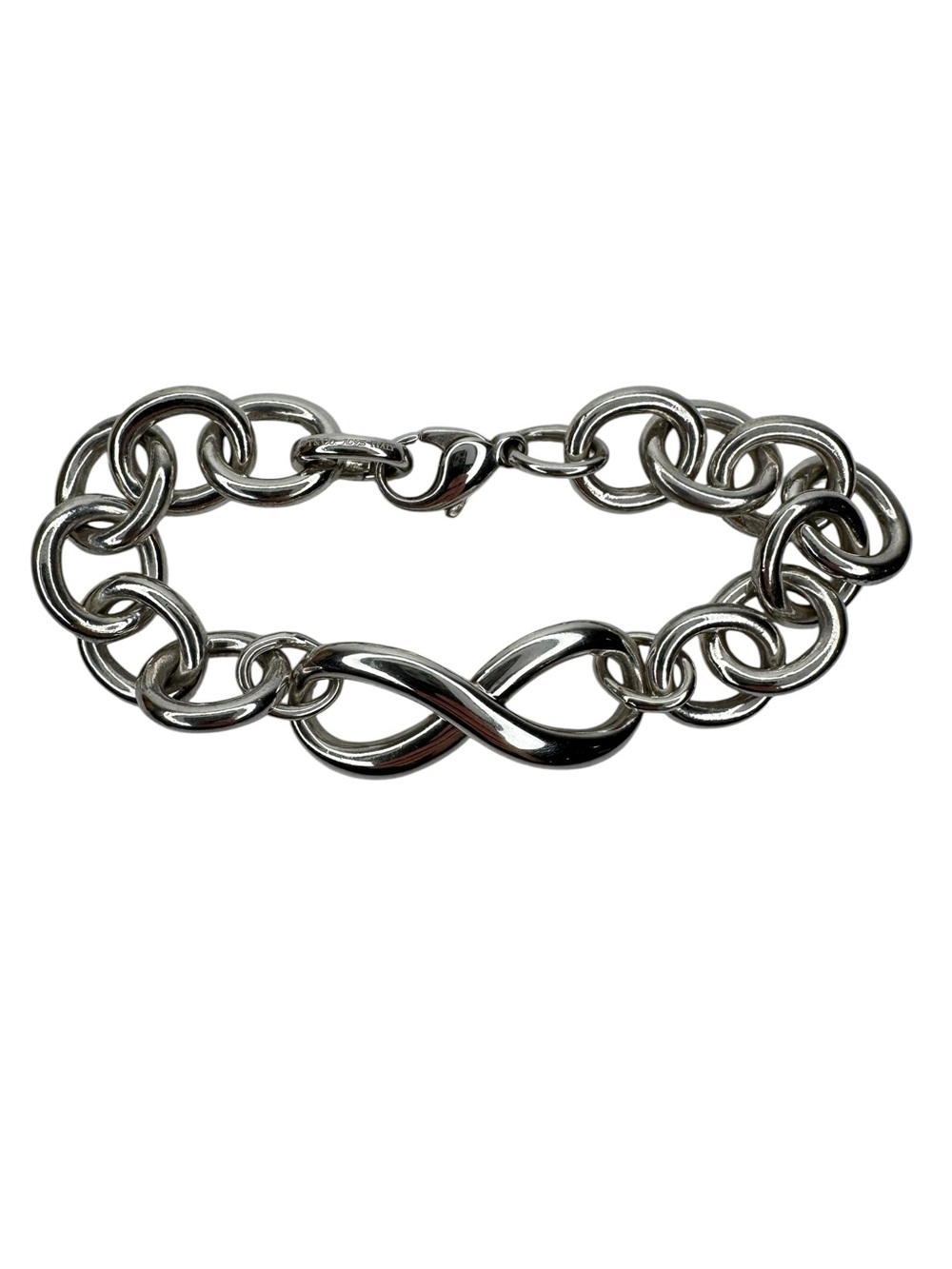 Tiffany & Co. Sterling Silver Infinity Chunky Chain Link Bracelet 925 Italy 7” - Picture 3 of 6